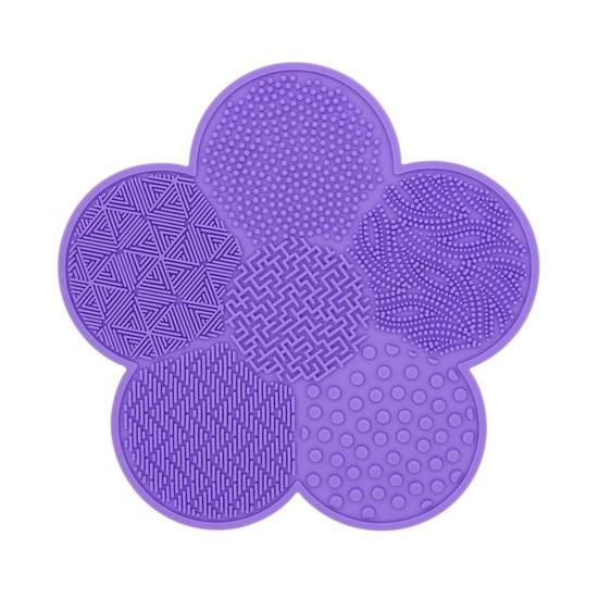 

Силиконовая подушечка для кисти «Цветок» Легко чистящий инструмент с присоской Мягкая подушечка для чистки рассыпчатых кистей для пудры фиолетовый