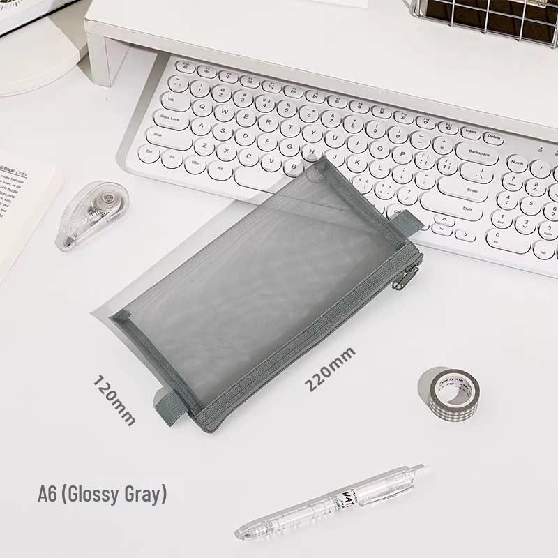 Mesh Document Bag with 6 Zippers - 5 Storage Compartments for Students & Files, Back-to-School Handbag