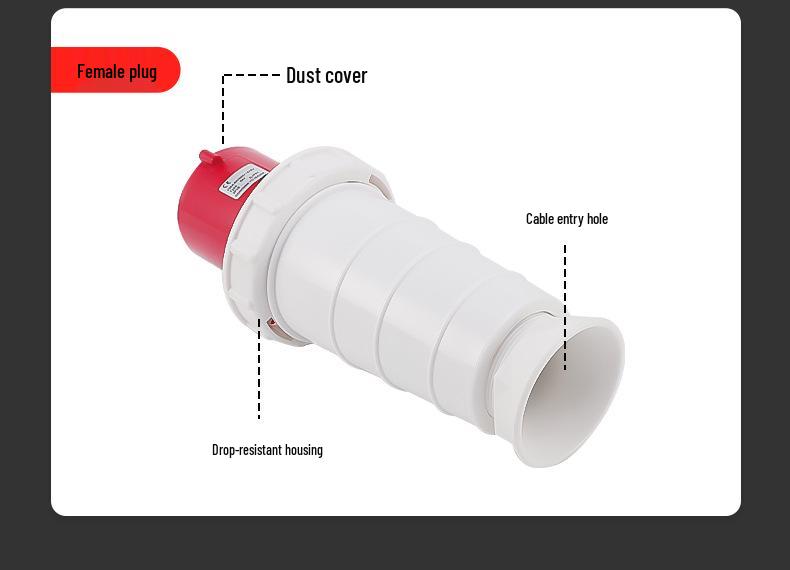 IP67 Waterproof Industrial 5-Pin 63A/125A Three-Phase Aviation Plug Connector