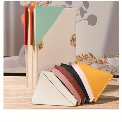 5Pcs Large Square Leather Bookmark Mini Portable Gift Triangle Bookmark Book Page Clip Book Corner Protective Cover
