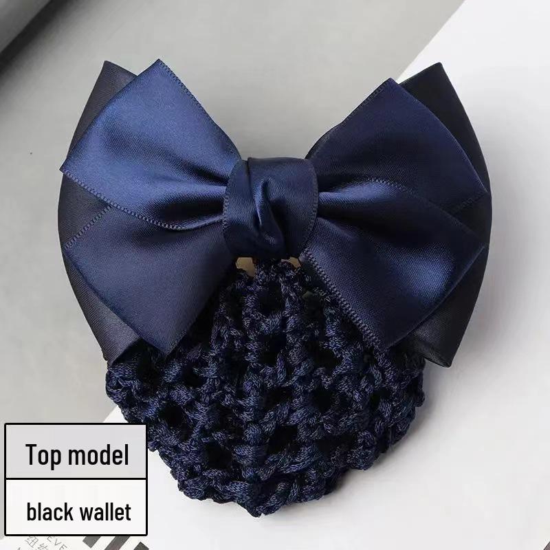 Gold-Edged Bow Hairnet for Professional Female Nurses & Hotel Staff