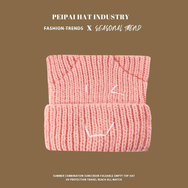Autumn and winter knitted hats children thickened warm wool hats cute versatile fashion cold hats