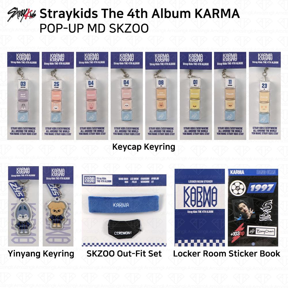 Stray Kids Das 4. Album Karma POP-UP MD Tastenkappe Yinyang Schlüsselanhänger Outfit-Set