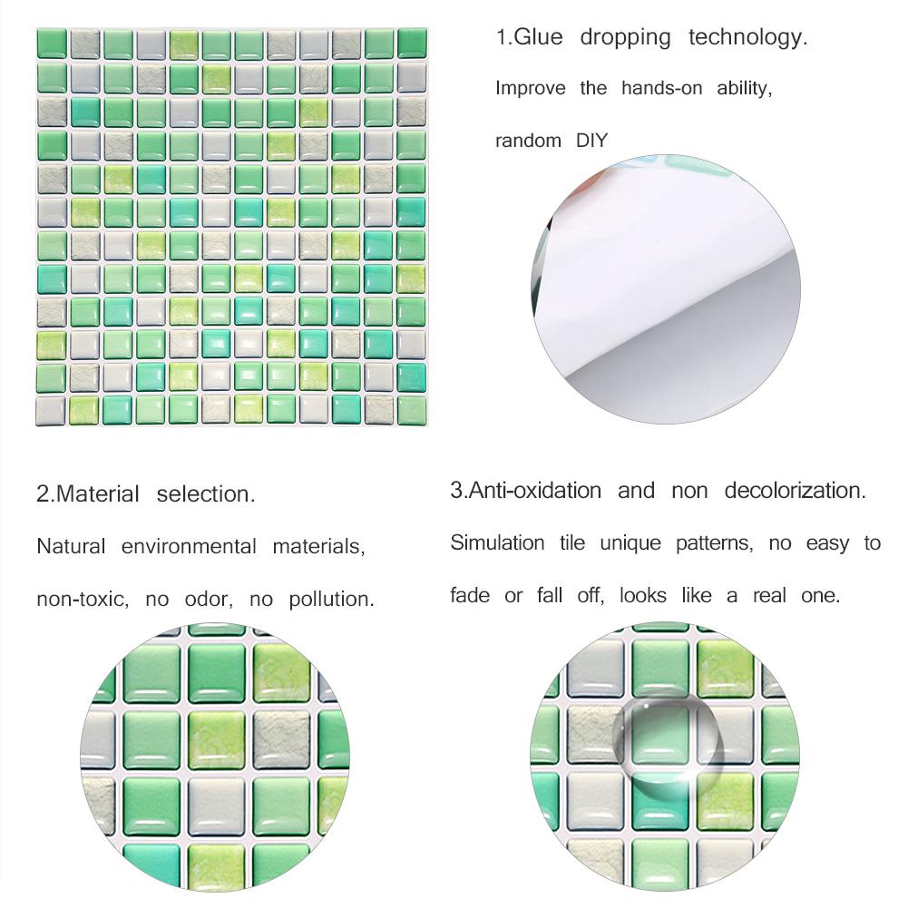 Samoprzylepna Naklejka Ścienna 3D z Płytek DIY Kuchnia Łazienka Dekoracja Domu Tapeta #yjc0020