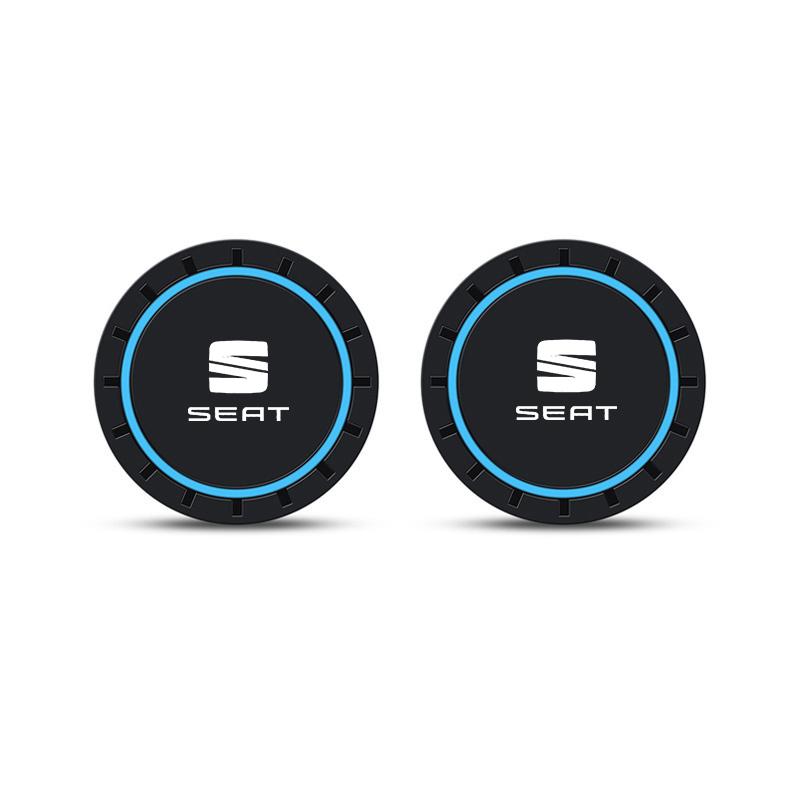 2 Stück Auto-Getränkeuntersetzer Wasserbecher Flasche Anti-Rutsch-Pads Zubehör für Seat Ibiza FR Ateca Altea Leon Alhambra Exeo Arona Toledo Cupra