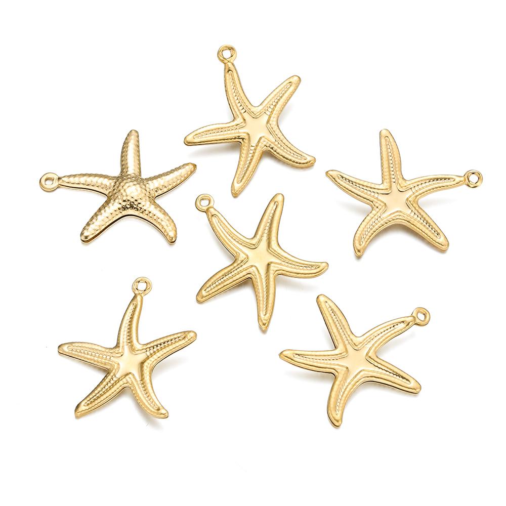 10pcs/lot Various Stainless Steel Shell Starfish Ocean Pendants For Handmade DIY Bracelet Bangle Pendant Jewelry Accessories