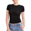 European & American Style Women's Milk Silk Round Neck T-Shirt - Short Sleeve Pullover