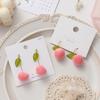Fashion New Simulation Peach Stud Earrings Girl Cute Romantic Contracted Acrylic Leaves Tassel Earrings For Women Jewelry Gift