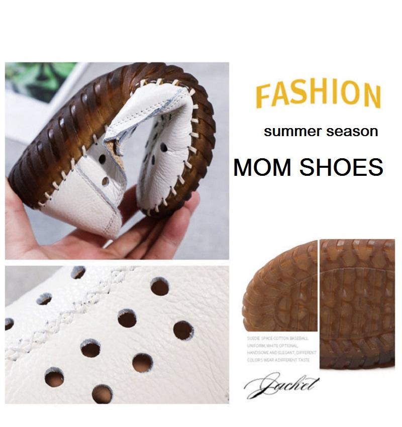 Women Moccasins Flats Shoes Ladies Genuine Leather Shoes Woman Loafers Slip On Women's hospital Comfy Nurse Shoes 2024 New