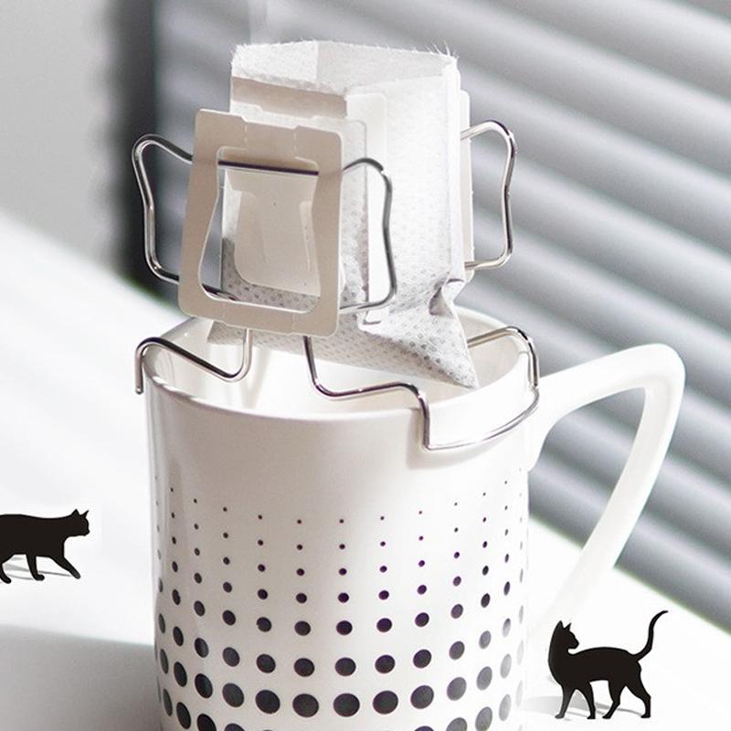 Stainless Steel Coffee Holder, Reusable Drip Coffee Tool Bag Filter Paper Holder, Coffee Cup Filter Paper Bag Holder