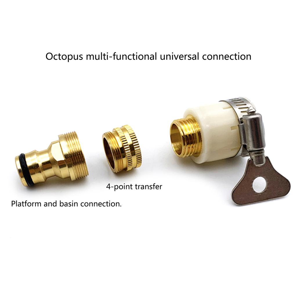 1/2 & 3/4 Inch 2-in-1 Universal Female Faucet Adapter Brass Tap To Hose Quick Connector for Garden Kitchen Tap