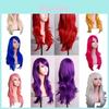 Multicolor Long Curly Cosplay Wig With Adjustable Length For Costume Enthusiasts