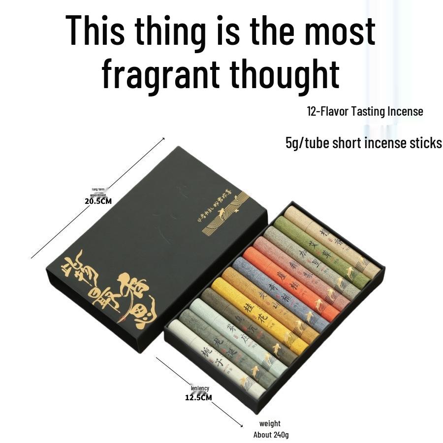 Xiangsi 12-Flavors Incense Stick Gift Set for Home Aromatherapy