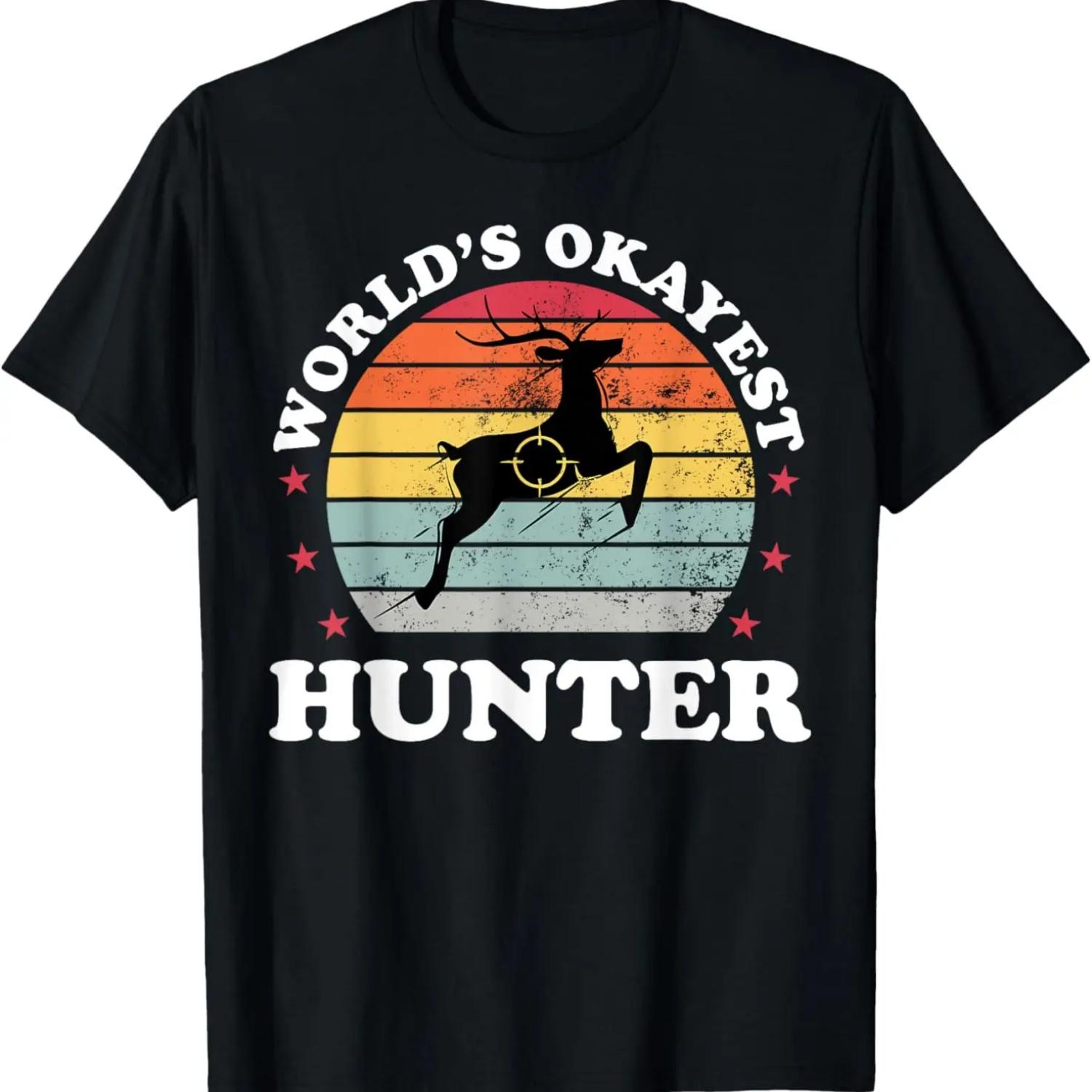 Худший в мире охотник Олень Охота с луком Смешная Папа Мужская футболка S