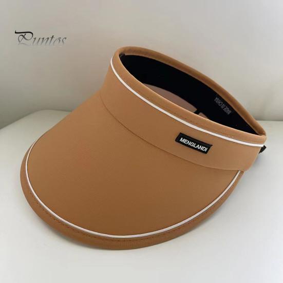 Sun Visor Hat Large Brim High Toughness Quick-drying Non-stuffy Letter Decor Beach Protection Multi-colors Breathable Women Cap for Daily Life Outdoor