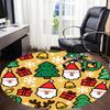 1pc Christmas Ornaments Office Round Rug, Non-slip, Soft and Durable Office Rug for Interior Decoration, Perfect for Office, Beautiful Decoration Yy26