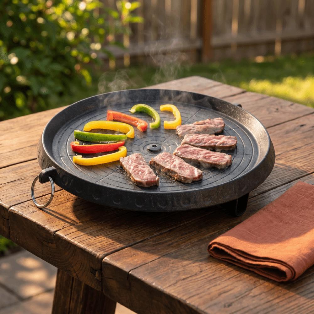 Non Stick Korean BBQ Grill Pan Maifan Coated BBQ Plate  Indoor Cooking Kitchen