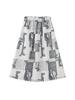 Louvre Winter Japanese Retro Paisley Patchwork Elastic Waist Long Skirt for Women