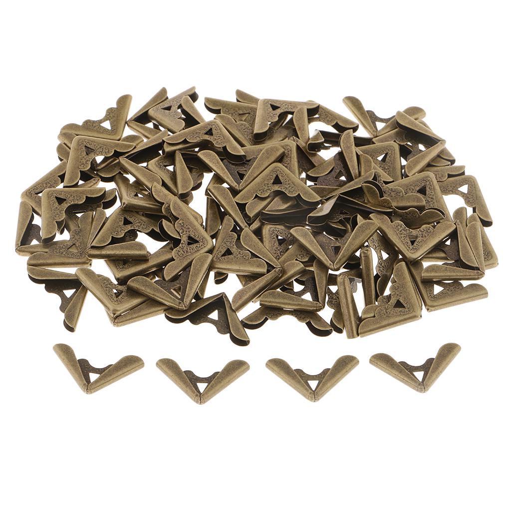 100ks Metal Book Scrapbooking Fotoalbum Nabídka Chrániče rohů 28x28x7mm