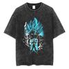 Dragon Ball Z Vegeta Super Saiyan Printed Tshirt Mens and Womens Washed Tshirt High Quality Vintage Cotton Tshirt Tops