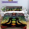 3pcs Chakra Meditation Silhouette Comforter Set with One Quilt Cover and Two Pillowcases (No Core), Perfect for Bedroom or Guest Room Decoration, Feat