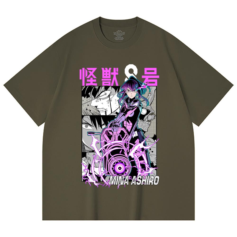 230 Gsm 100% Cotton Kaiju No 8 V15 Mina Print Unisex Heavy Cotton T Shirt