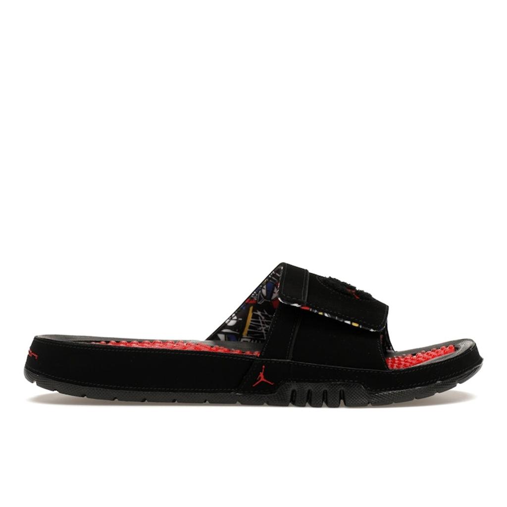 Air Jordan Hydro 8 Retro Slide Playoff Men Sneakers Black Varsity-Red White FD7674-001