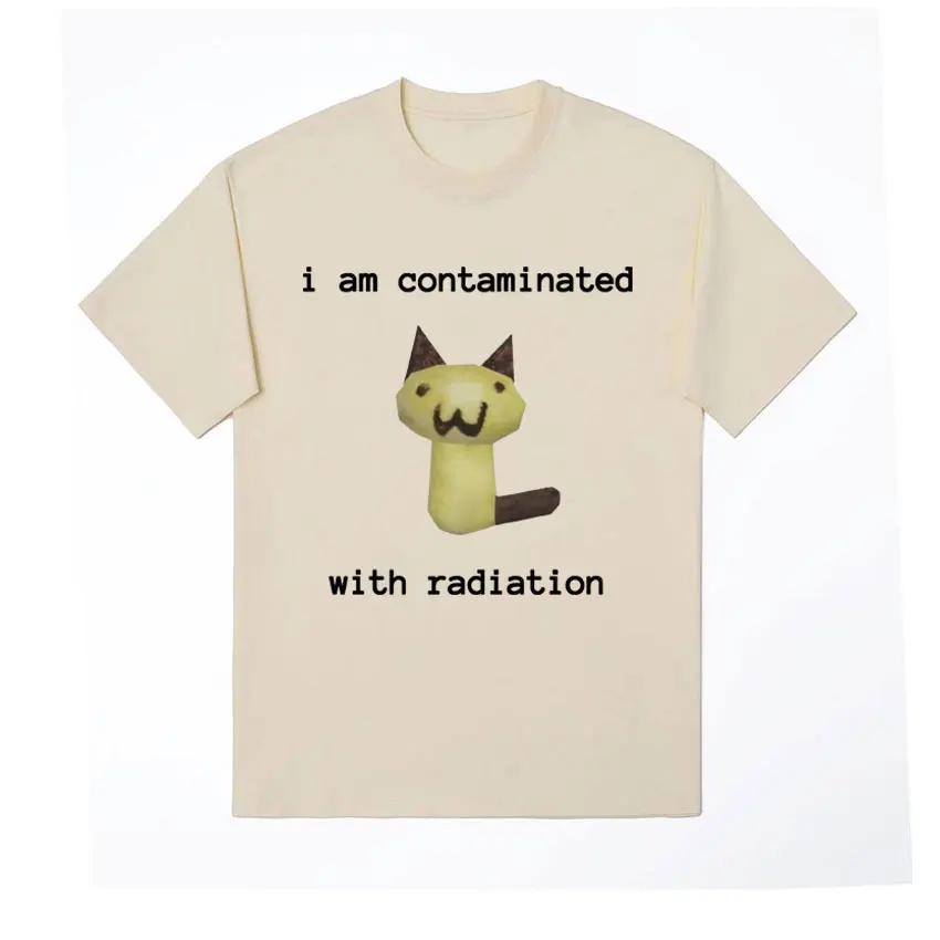 Ich bin verstrahlt Lustiges Katzen-T-Shirt Kurzarm Damen Vintage T-Shirt T-Shirts