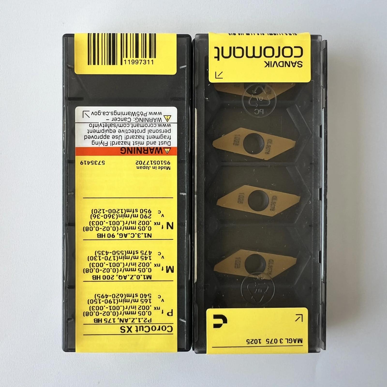 

SANDVIK / MAGL3075 1025 / Industrial indexable Carbide Inserts 10 Pcs