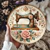 Tin Sign Vintage Floral Sewing Machine Metal Plaque Wall Decor Home Office Sewing Room Wall Art