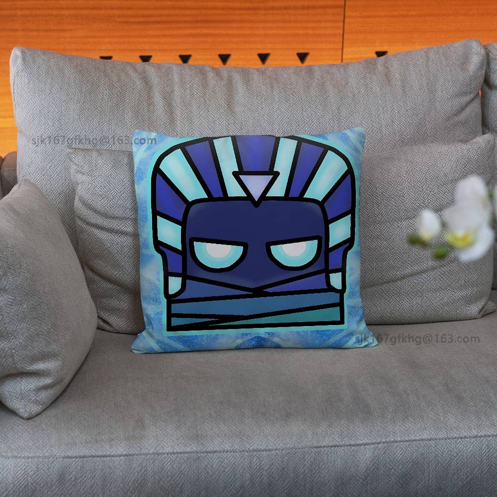Game G-Geometry D-Dash-s Pillow Case Anti-dustmite Pillowcase Invisible Zipper Silky Short Plush Sofa Cushion Cover