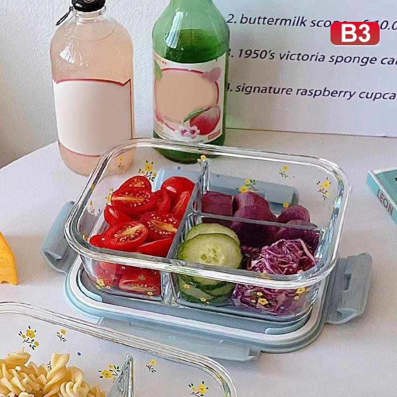 Kawayi Glass Fresh-Keeping Box Heat-Resistant Microwave Oven Bento Fridge Special Sealed Bowl Food Storage Containers