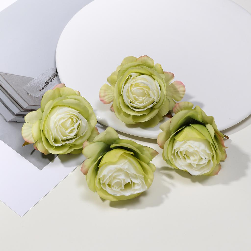 Retro Silk Rose Head Simulation Flower DIY Hair Accessories Material Wedding Flower Wall Decoration Fake Flower