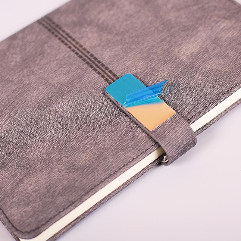 A5 Imitation Leather Creative Buckle Meeting Notepad Business Office Notebook 100 Sheets Simple Style Diary Printed