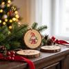 DIY Holiday Craft Supplies 12/24/36Pcs Christmas Gnome Wooden Ornaments, Round Wood Slice Hanging Decorations, Santa Party Ornaments Print Designs for