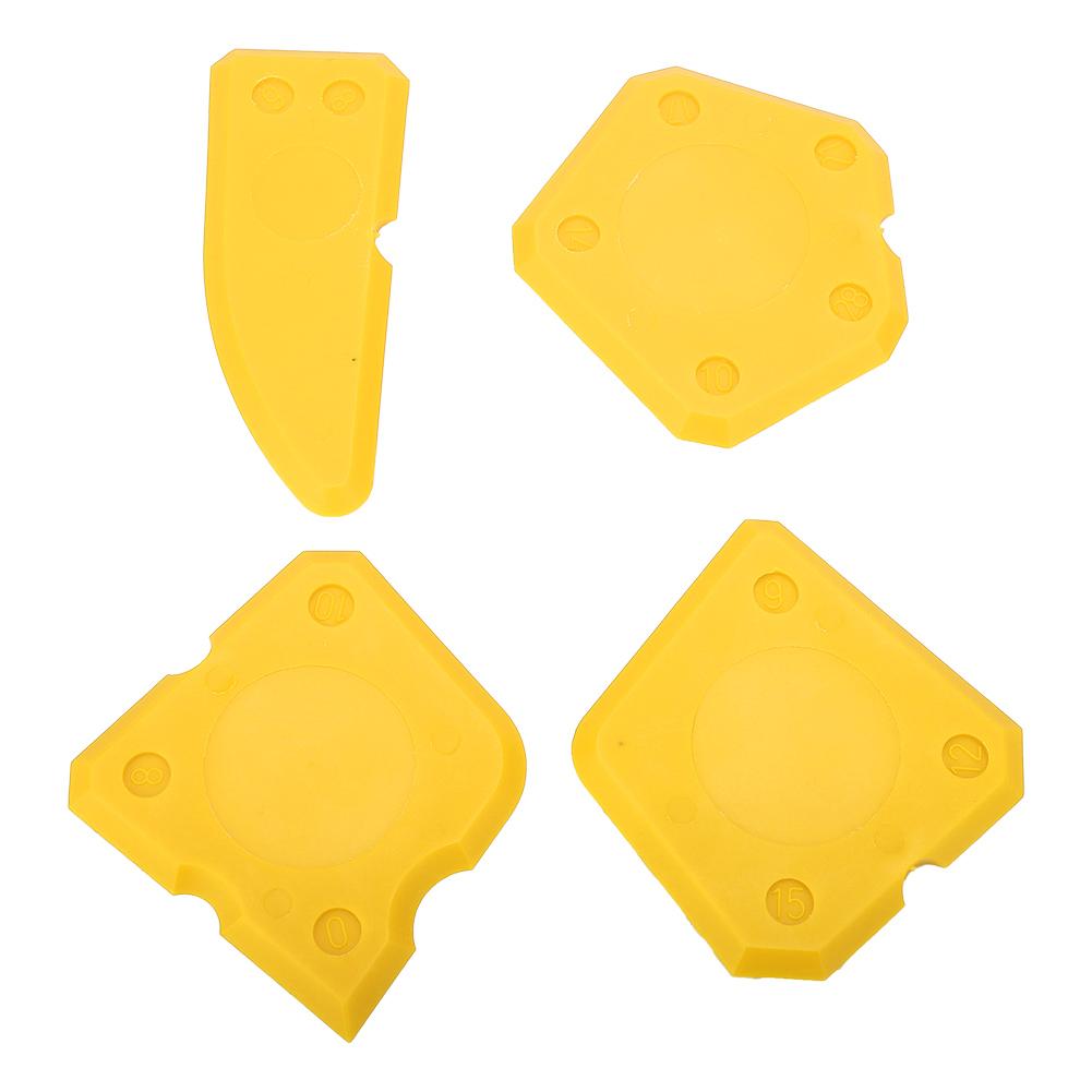 4PCS Caulk Tools Kit Silicone Glass Cement Scraper for Sealant Grout Finishing Sealing (Red)