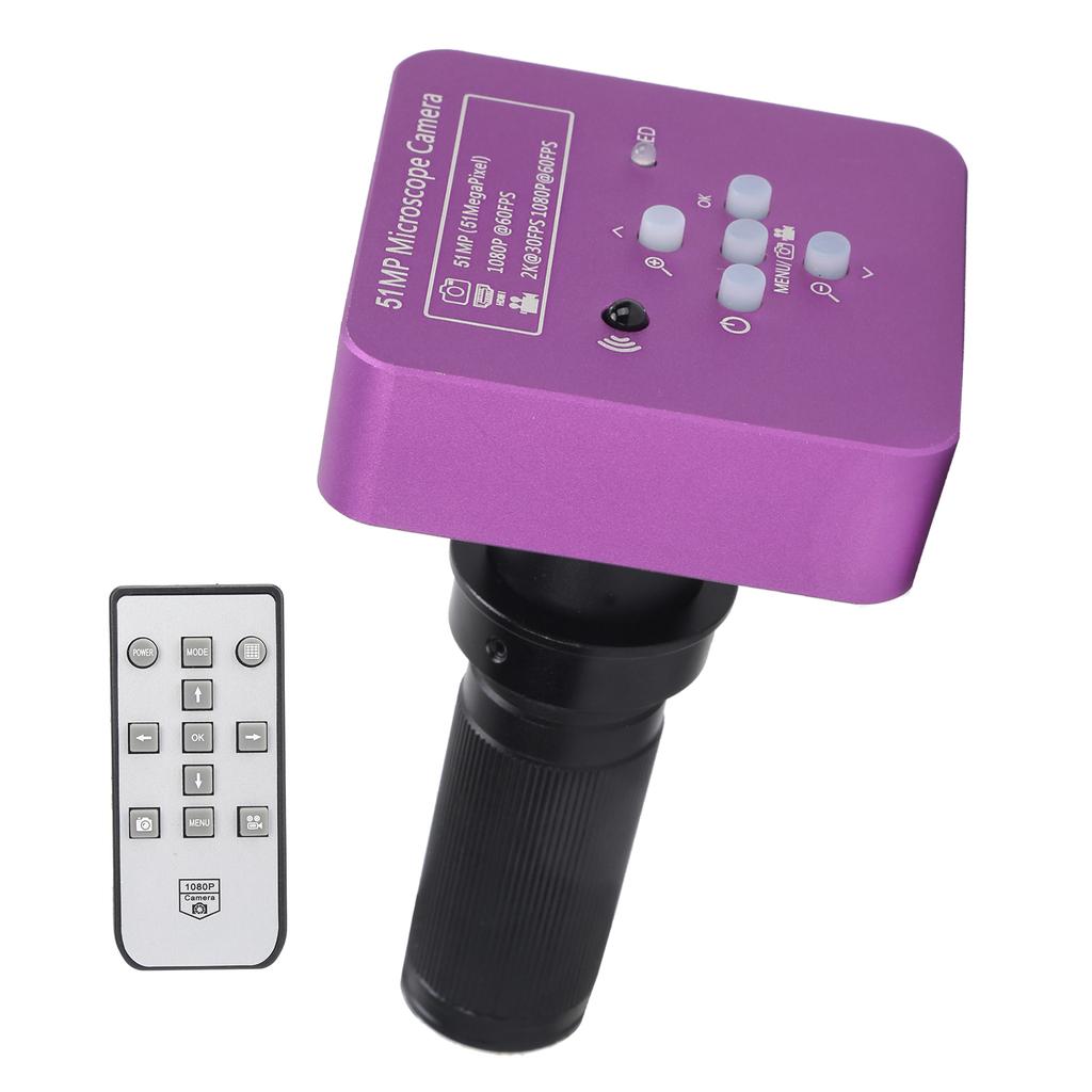 USB FHD Video Microscope Camera 51MP HD Multimedia Interface Microscope Camera with Remote Control AC 100‑240VUS Plug