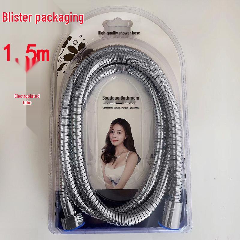 Explosionsgeschützter Duschschlauch und Duschkopf aus Edelstahl - Galvanisch beschichtet, Verdickt & Verschlüsselt, Erhältlich in Längen von 1,5 m, 2 m und 3 m