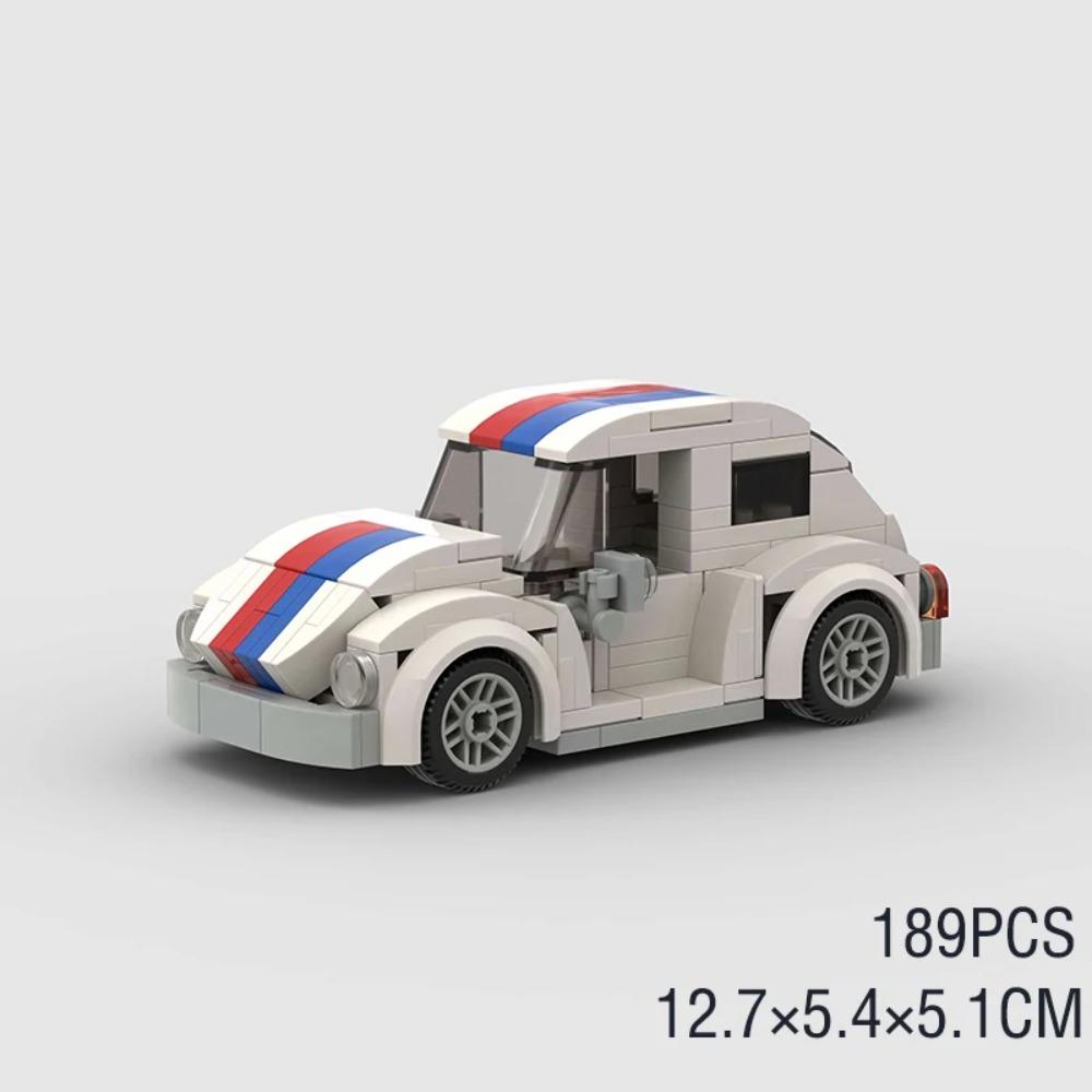 City vintage Speed car MOC rally sports model Building Blocks Old Super race classical Vehicle  Racing Bricks Christmas Gift toy