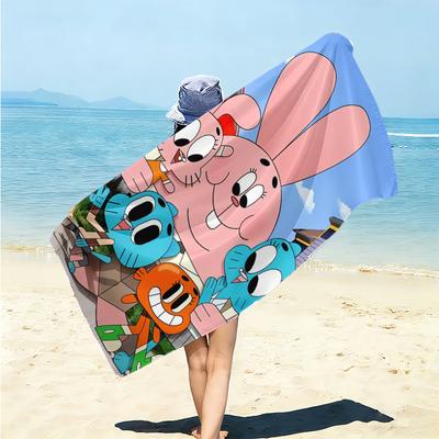1Pc Bunny Friends Adventure Beach Towel Microfiber Beach Towel Thin Absorbent For Beach Swimming Yoga Bath Sports 0917291
