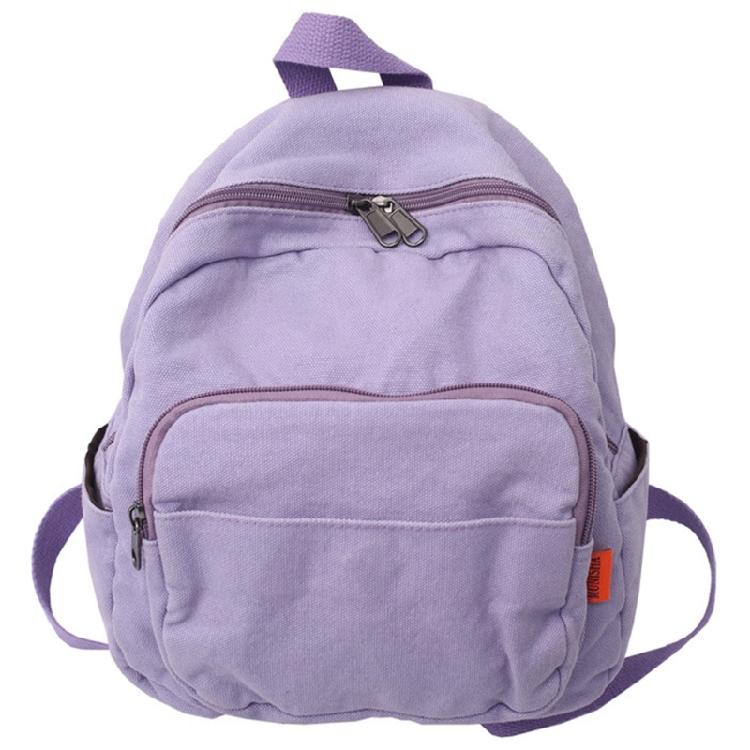 Solid Color Backpack Girl Casual Daypacks Canvas Backpack Student School Backpack Travel Backpack Aesthetic Backpack
