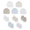 KIDDIEZOOM 0-6Months Boys Girls Hats Gloves Set 100% Cotton Soft Caps Mittens Baby Accessories