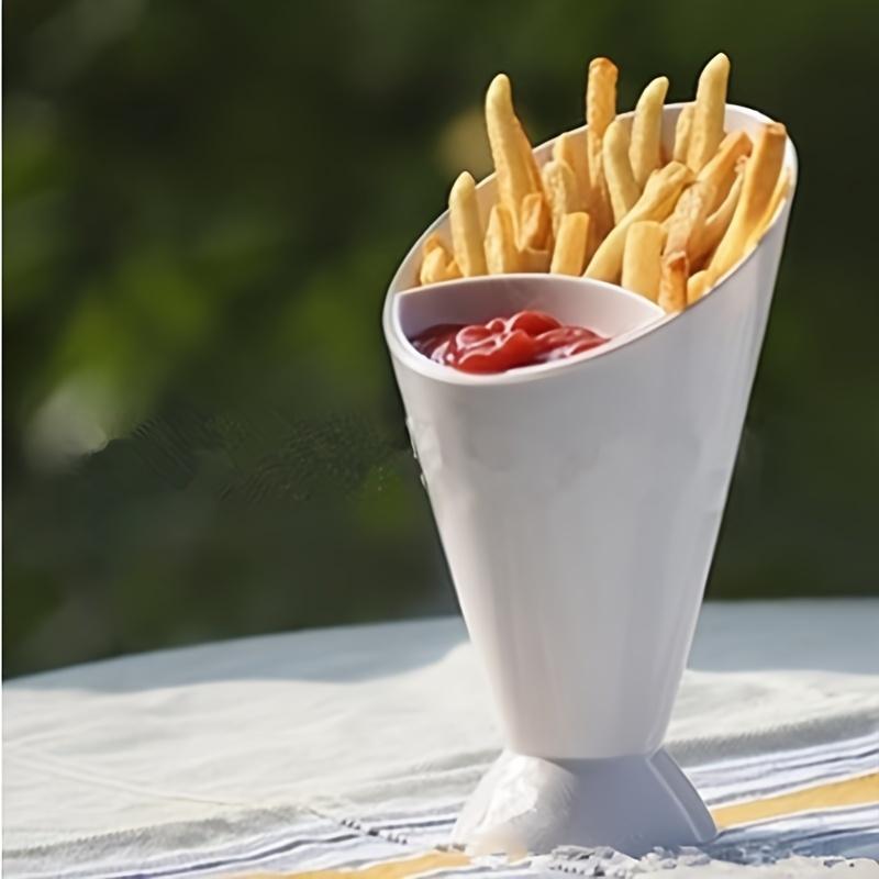 

Чашка для картоплі фрі, чашка для овочевого салату, пластикова чашка для закусок, портативна для пікніка та подорожей на природі 1pc