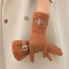 Full Finger Women Suede Gloves Windproof Cycling Mittens Fashion Winter Women's Gloves  Girls Gift