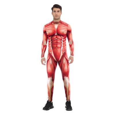 Men's Muscle Tights Jumpsuit Halloween Body Digital Print Jumpsuit Men