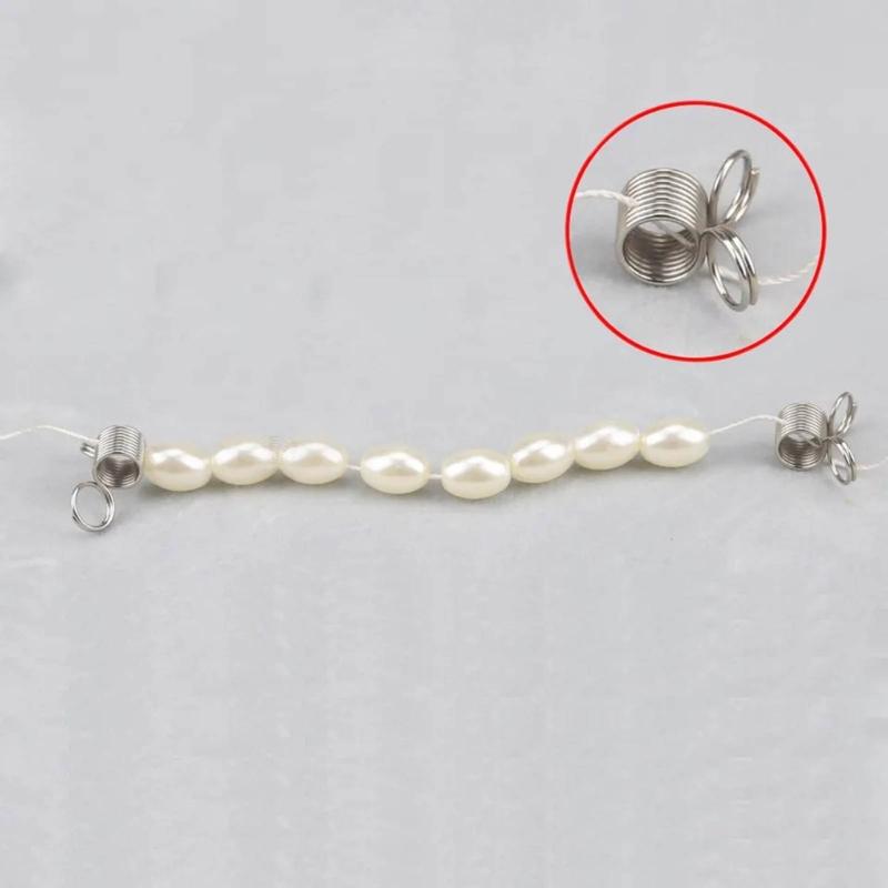 10 Pcs Bead Stop Stainless Steel Tension Spring Bead Wire Ends Jewelry Making Tools To Prevent Beads from Falling