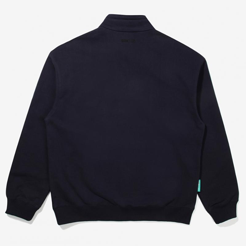 Yüksek Yaka Yarım Fermuarlı Lacivert