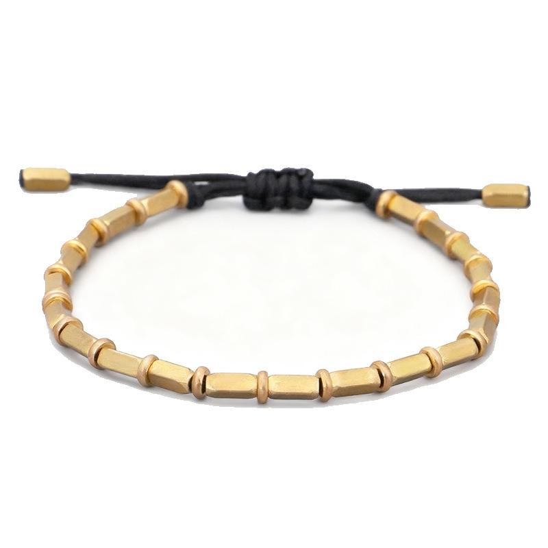 Lady's Braided Bracelet with Copper Beads and Tassels Braided Bracelet Vintage Braided Bracelet