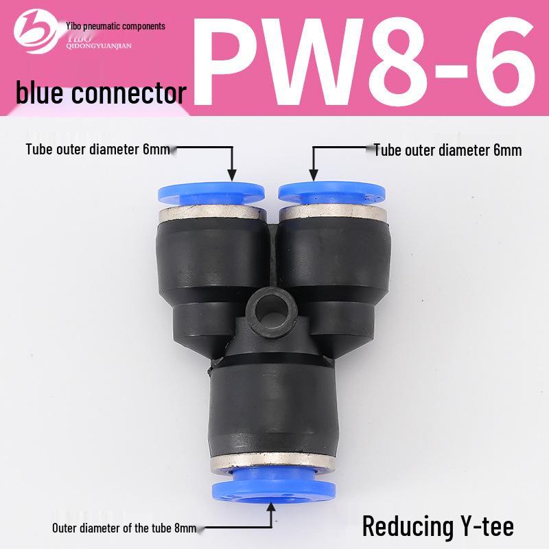 Wirtschaftlicher blauer pneumatischer Schnellkuppler: Gerade, T-Stück, Vierweg, Fünfweg, Reduzierstück für PU/PE/PY/PZA/PK/PV