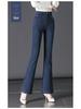Women's 2024 Fleece-Lined Snowflake Flare Jeans - Plus Size, Elastic Waist, Winter Style